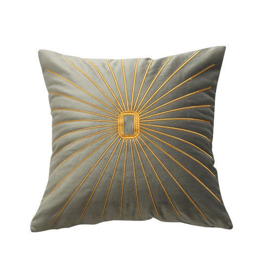 KTX-058387 Netherlands Velvet Gold Thread Embroidery Pillow Cover - 45x45cm in Multiple Colors