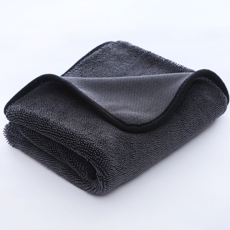 KTX-059155 Gray Small Braid Twisting Towel for Car and Glass Cleaning