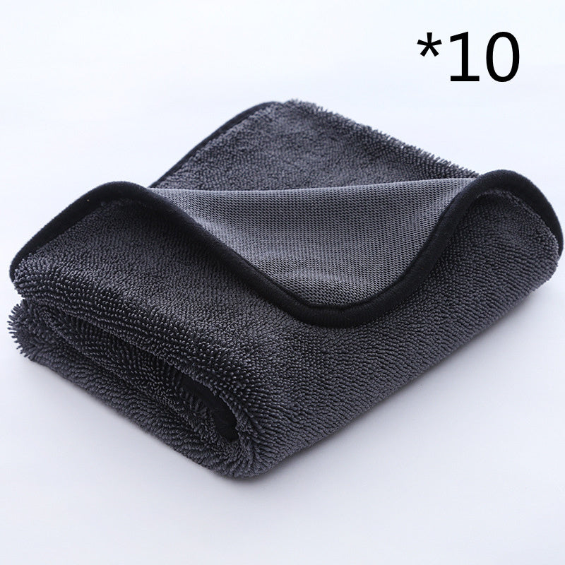 KTX-059155 Gray Small Braid Twisting Towel for Car and Glass Cleaning