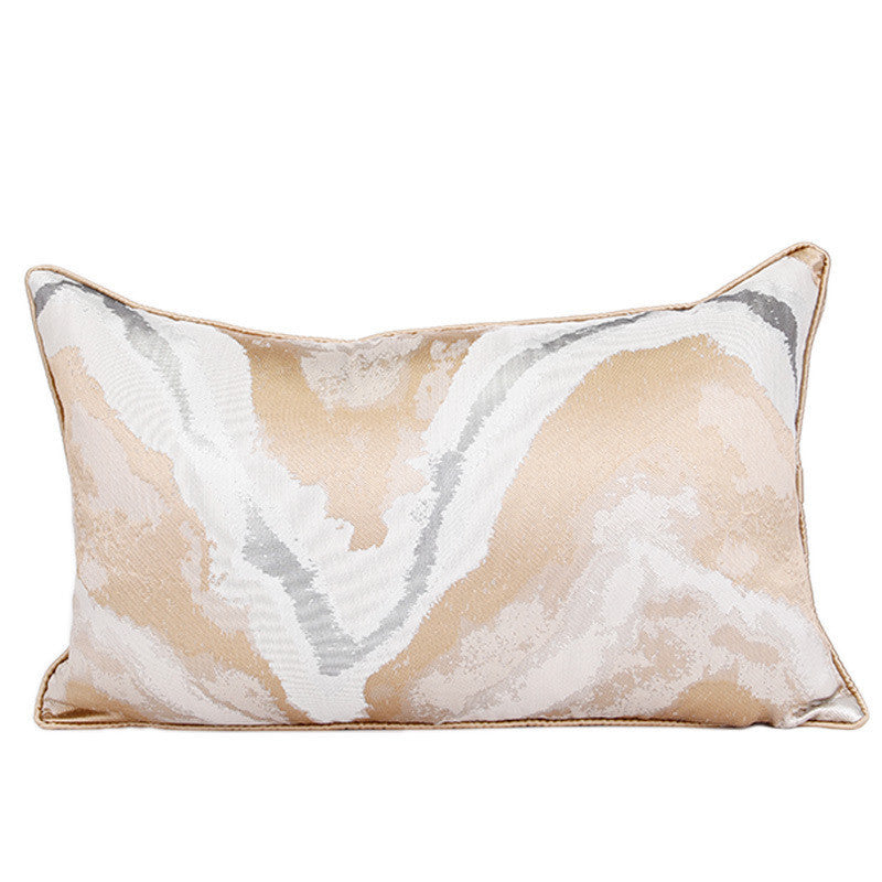KTX-059411 Champagne Gold Contemporary Lumbar Pillow with Cotton and Blend Fill Options, Multiple Sizes Available