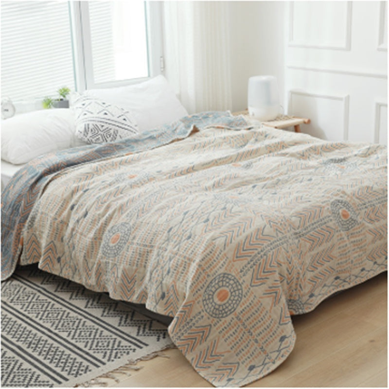 KTX-059539 Four-Layer Natural Cotton Gauze Sofa Cover – Breathable, Durable, Japanese Style Design