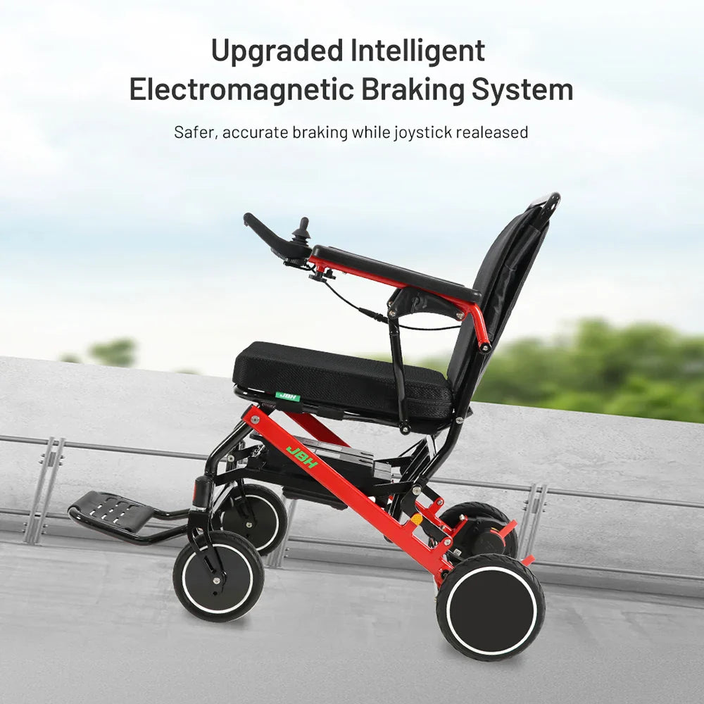 KTX-059603 Lightweight Folding 21.5KG Aluminum Alloy Power Wheelchair with Dual Motors and 20km Range