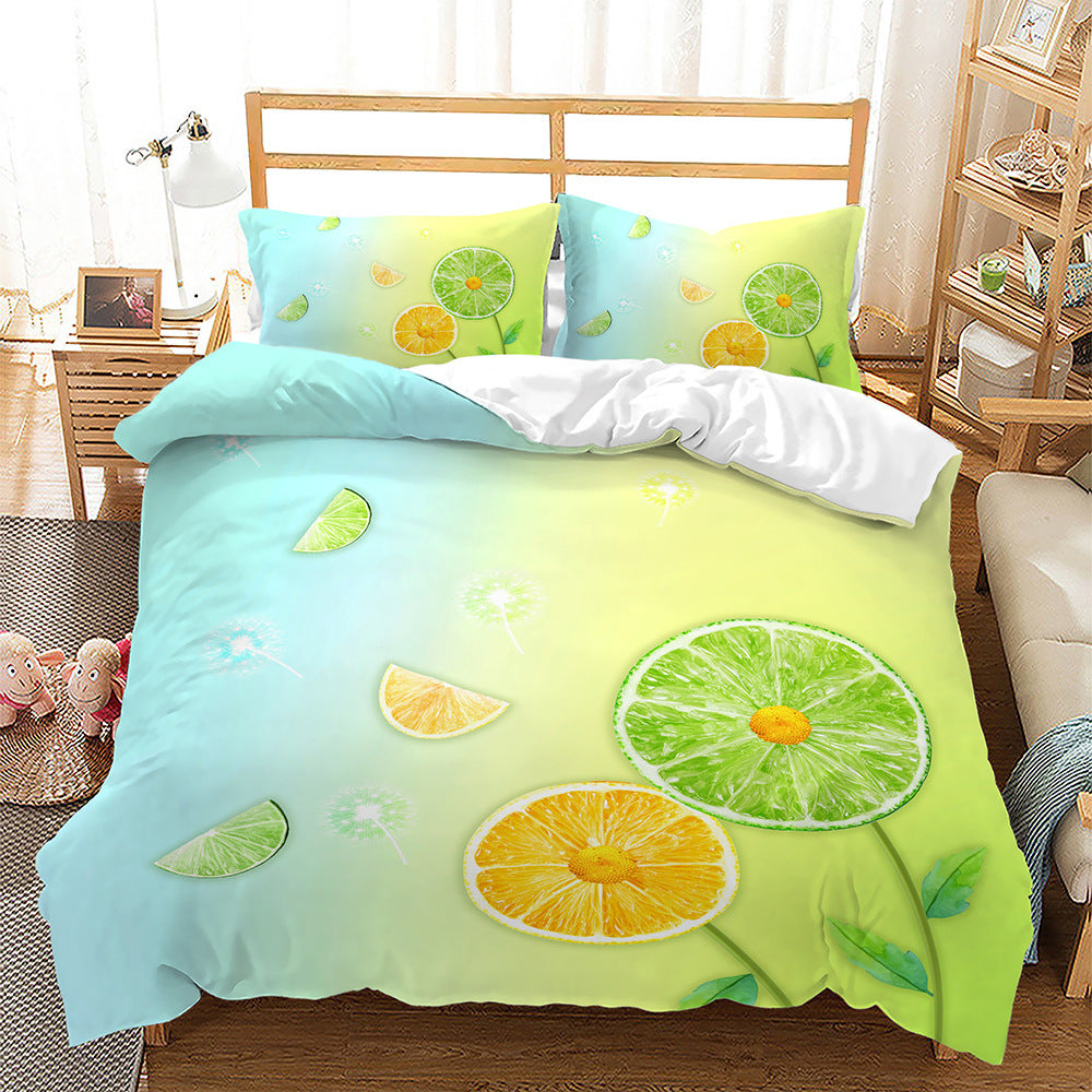 KTX-059731 Dandelion Cartoon Bedding Set in Soft Brushed Polyester, Multiple Sizes Available