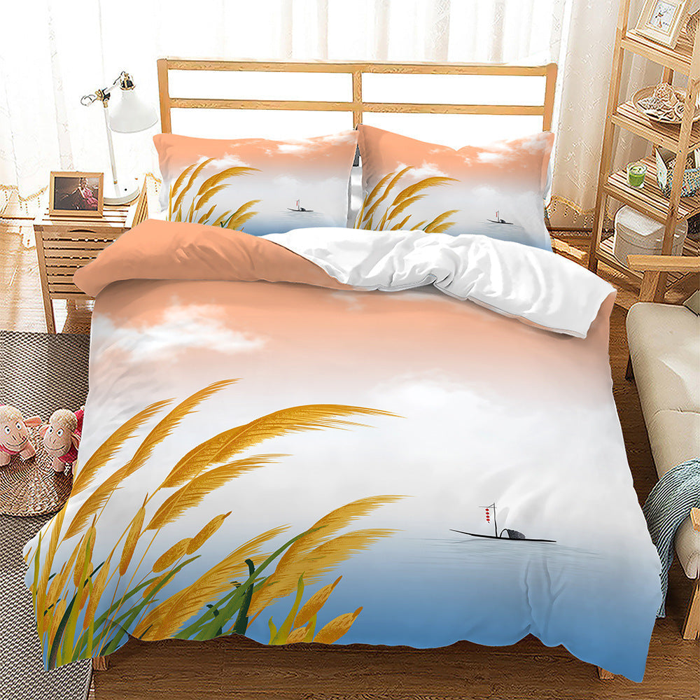 KTX-059731 Dandelion Cartoon Bedding Set in Soft Brushed Polyester, Multiple Sizes Available