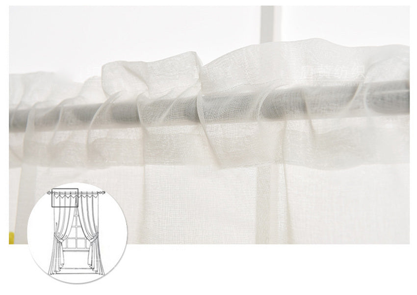 KTX-060435 Daisy Pattern Embroidered Short Curtain for Bedroom and Living Room - High Shading Vertical Blinds