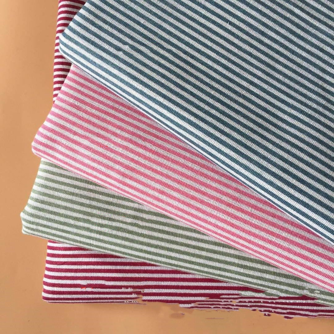 KTX-060563 Linen Cotton Blend Printed Fabric in Geometric Patterns - Multiple Color Options Available