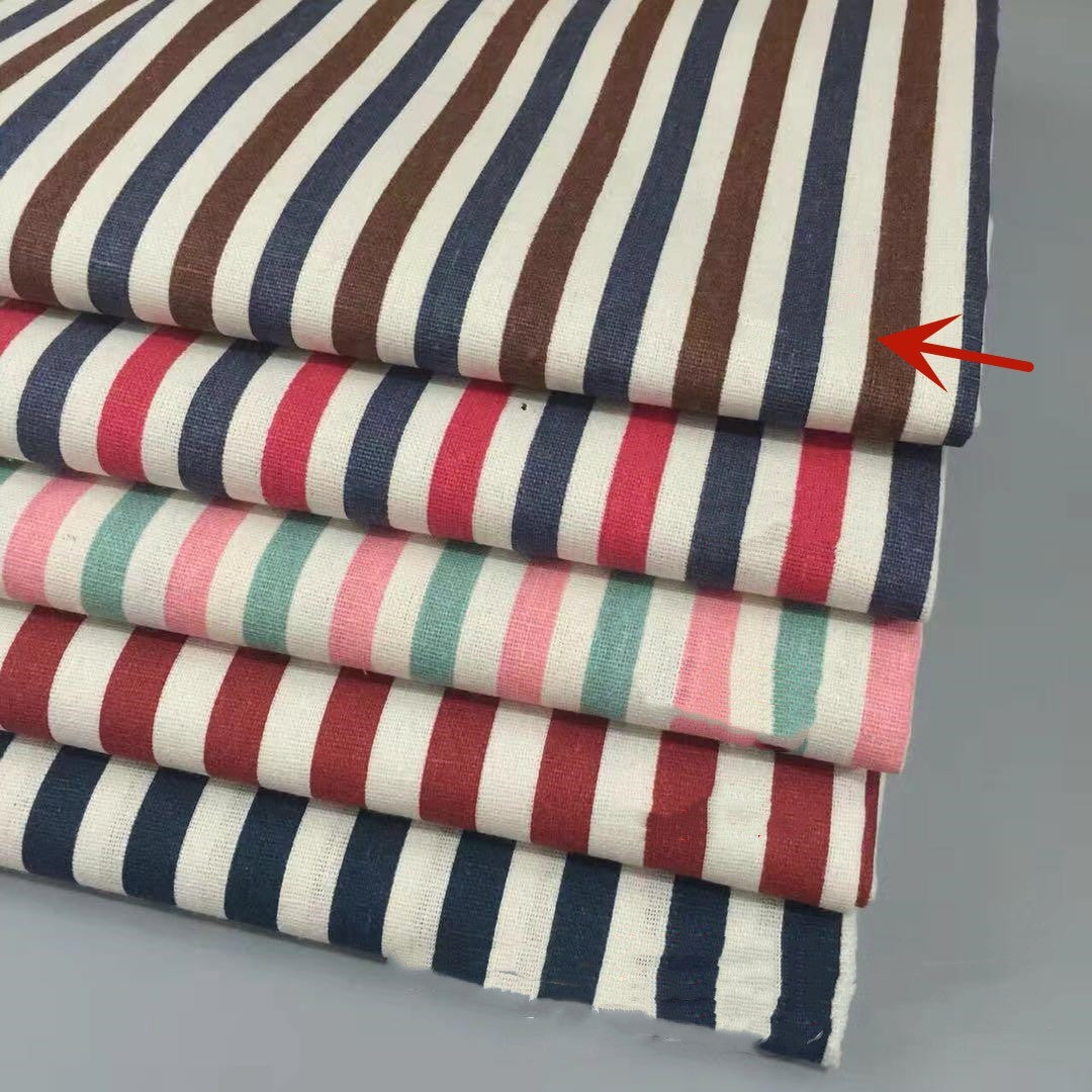 KTX-060563 Linen Cotton Blend Printed Fabric in Geometric Patterns - Multiple Color Options Available