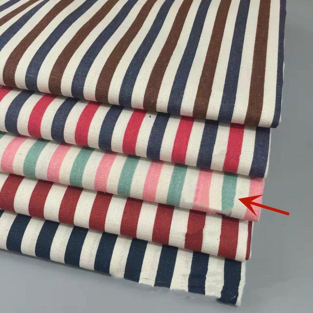 KTX-060563 Linen Cotton Blend Printed Fabric in Geometric Patterns - Multiple Color Options Available