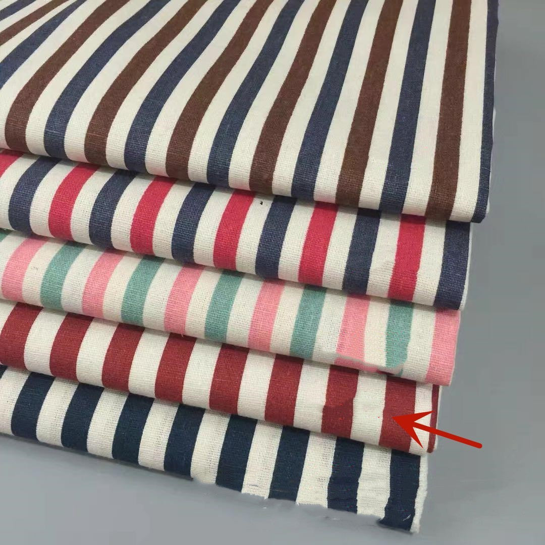 KTX-060563 Linen Cotton Blend Printed Fabric in Geometric Patterns - Multiple Color Options Available