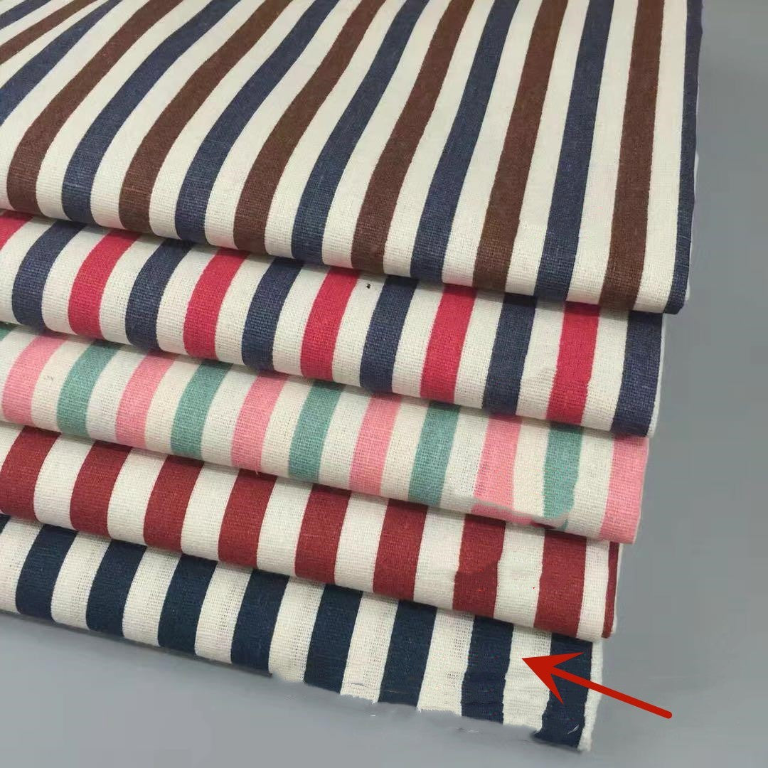 KTX-060563 Linen Cotton Blend Printed Fabric in Geometric Patterns - Multiple Color Options Available