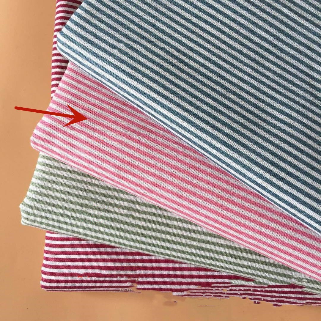 KTX-060563 Linen Cotton Blend Printed Fabric in Geometric Patterns - Multiple Color Options Available