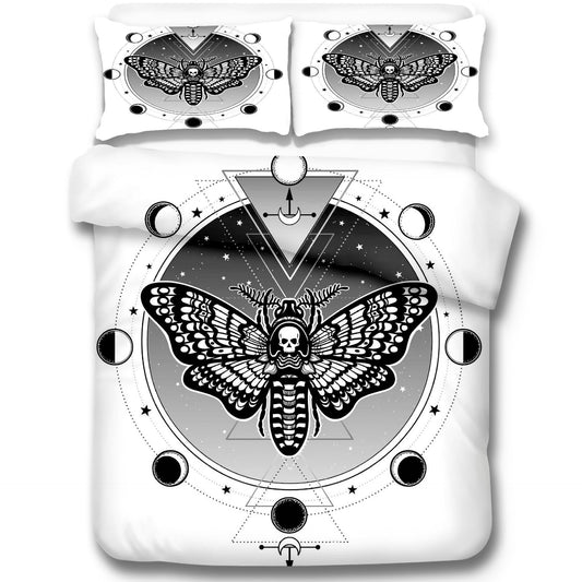 KTX-060563 Skeleton Moth 3D Printed Decorative Set - Three-Piece Collection in Multiple Sizes
