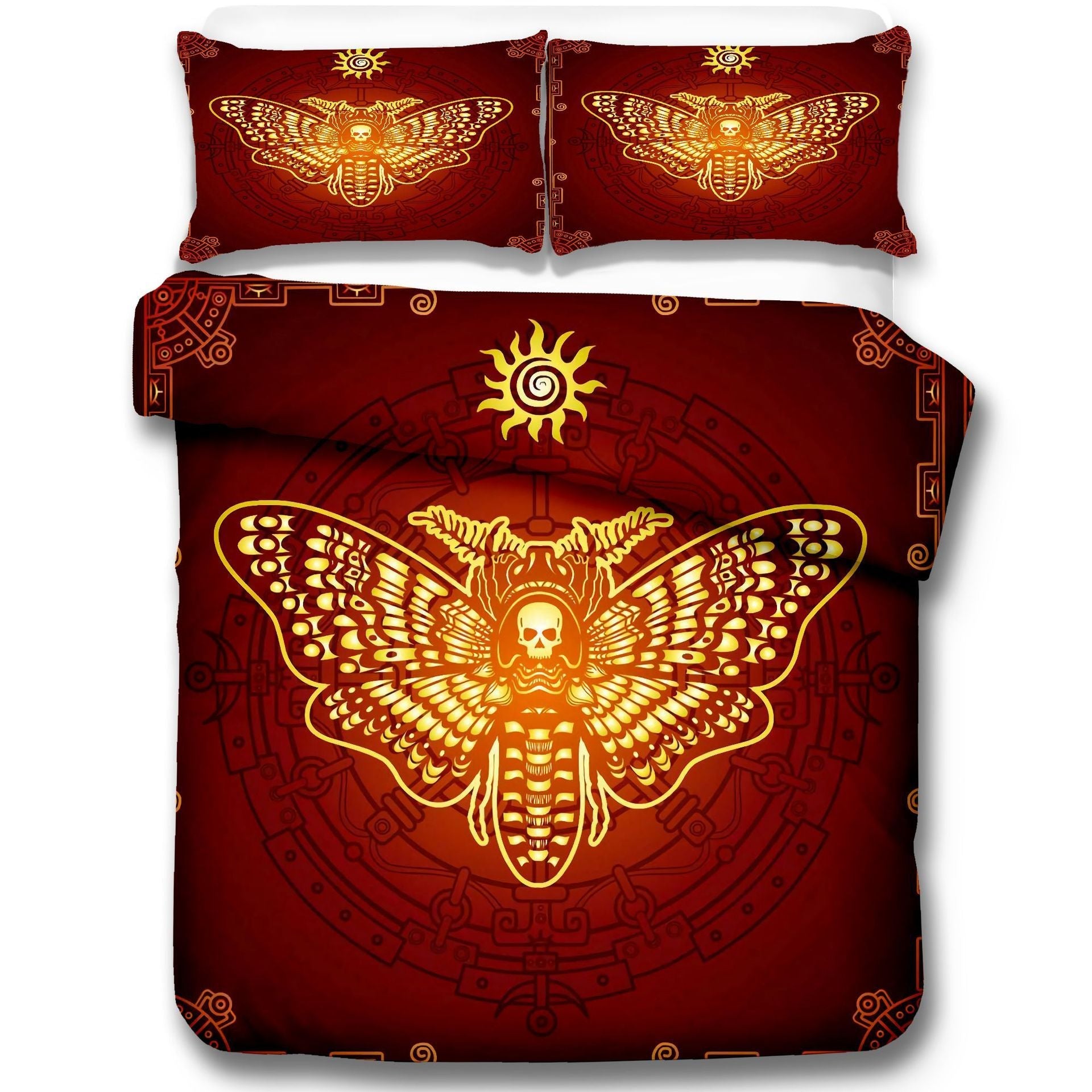 KTX-060563 Skeleton Moth 3D Printed Decorative Set - Three-Piece Collection in Multiple Sizes