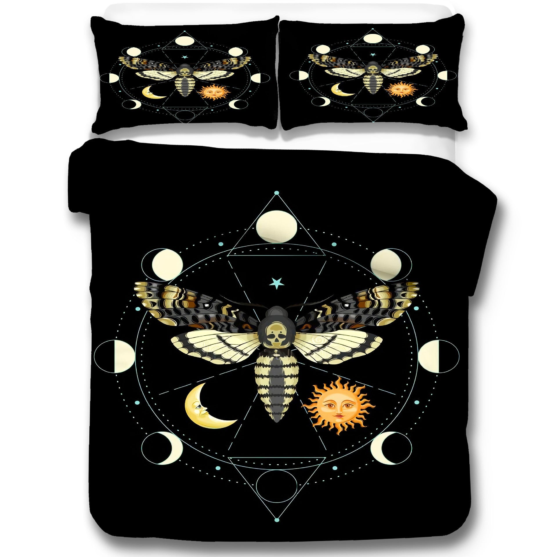 KTX-060563 Skeleton Moth 3D Printed Decorative Set - Three-Piece Collection in Multiple Sizes