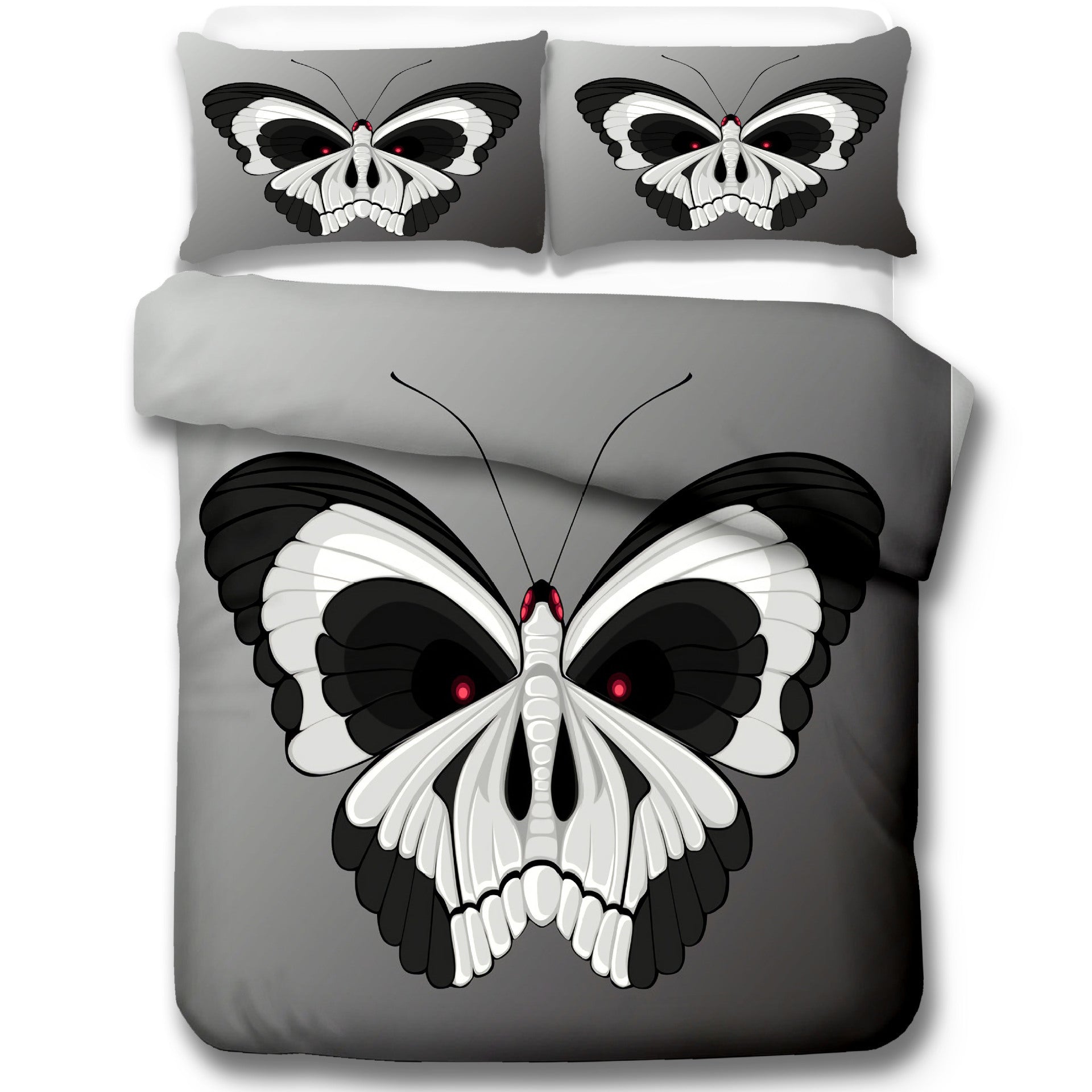 KTX-060563 Skeleton Moth 3D Printed Decorative Set - Three-Piece Collection in Multiple Sizes