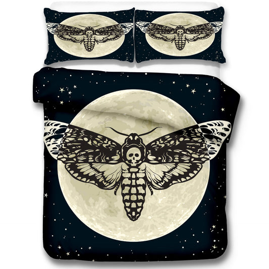 KTX-060563 Skeleton Moth 3D Printed Decorative Set - Three-Piece Collection in Multiple Sizes