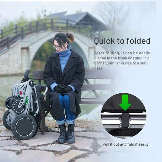 KTX-060755 Electric Wheelchair with 500W Dual Motors, Removable Lithium Battery, and Front Wheel Shock Absorption