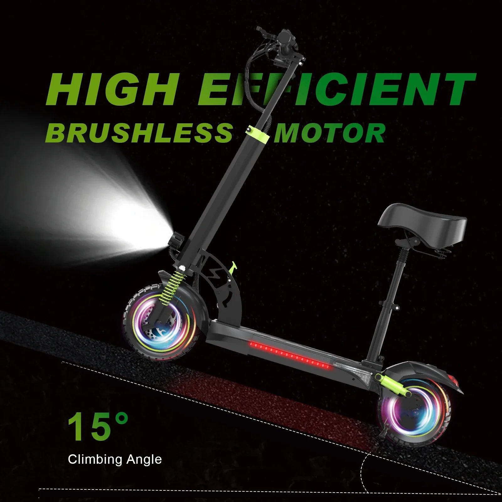 KTX-060755 Foldable Electric Scooter with 800W Motor, 30-45km Range, Dual Suspension, App Control, LED Lights