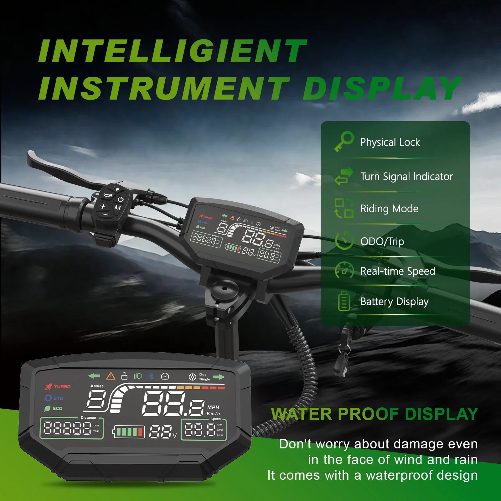 KTX-060755 Foldable Electric Scooter with 800W Motor, 30-45km Range, Dual Suspension, App Control, LED Lights