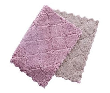 KTX-061459 Absorbent Double-Sided Microfiber Dish Cloths - Thick Kitchen Rags, 5 or 10 Pack