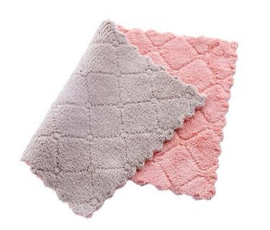 KTX-061459 Absorbent Double-Sided Microfiber Dish Cloths - Thick Kitchen Rags, 5 or 10 Pack