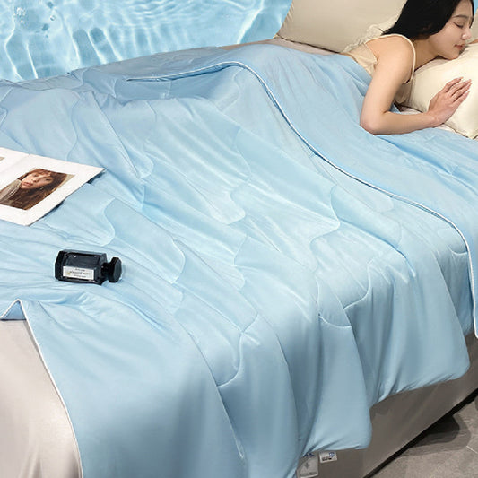KTX-062035 Cool Silk Summer Quilt - Airable Spandex Blanket, Machine Washable, Available in Multiple Sizes and Colors