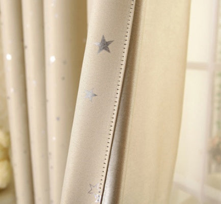 KTX-062739 Star Print Acrylic Perforated Curtain - Elegant Decoration for Your Space