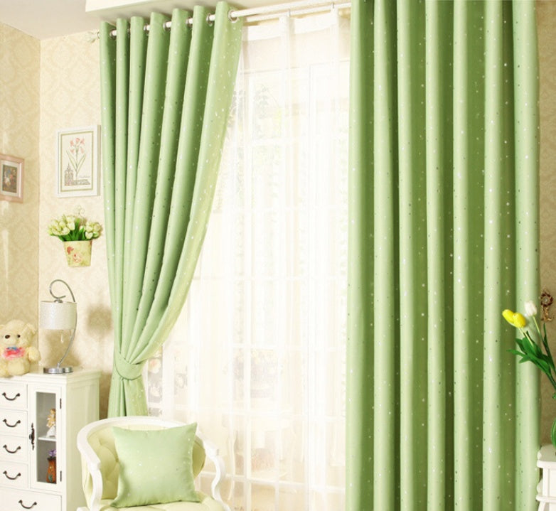 KTX-062739 Star Print Acrylic Perforated Curtain - Elegant Decoration for Your Space