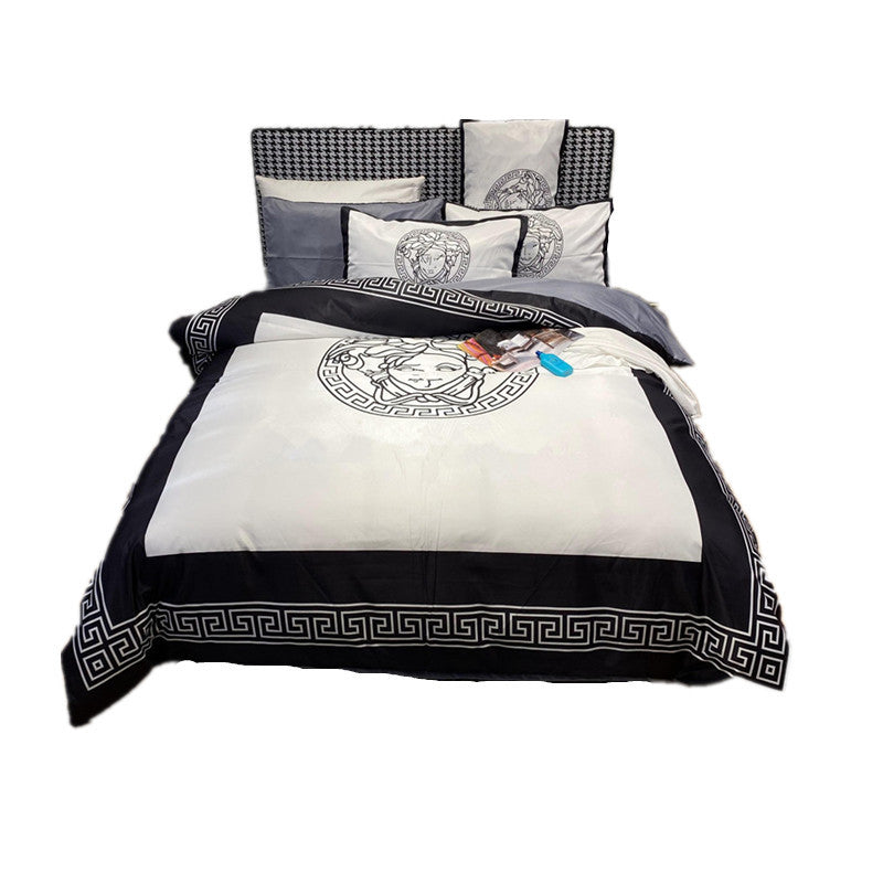 KTX-062867 Silk Cotton Nordic-Style 4-Piece Bedding Set with Modal Quilt Cover