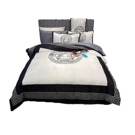 KTX-062867 Silk Cotton Nordic-Style 4-Piece Bedding Set with Modal Quilt Cover