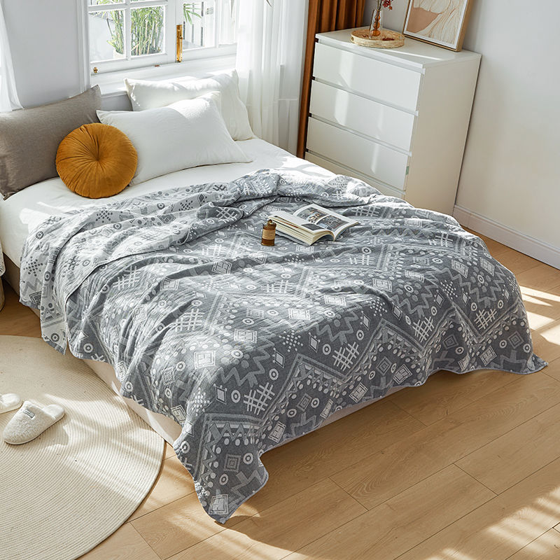 KTX-062867 Terry Quilted Soft Cotton Quilt in Various Colors and Patterns - Double Thin Design, 150cm x 200cm, 200cm x 230cm