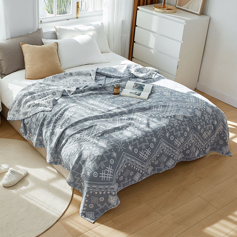 KTX-062867 Terry Quilted Soft Cotton Quilt in Various Colors and Patterns - Double Thin Design, 150cm x 200cm, 200cm x 230cm