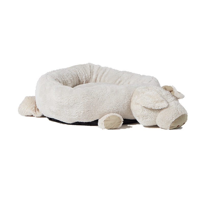 KTX-063315 Cozy Cartoon Pet Nest for Cats and Small Animals - Cotton Material, 30cm Diameter