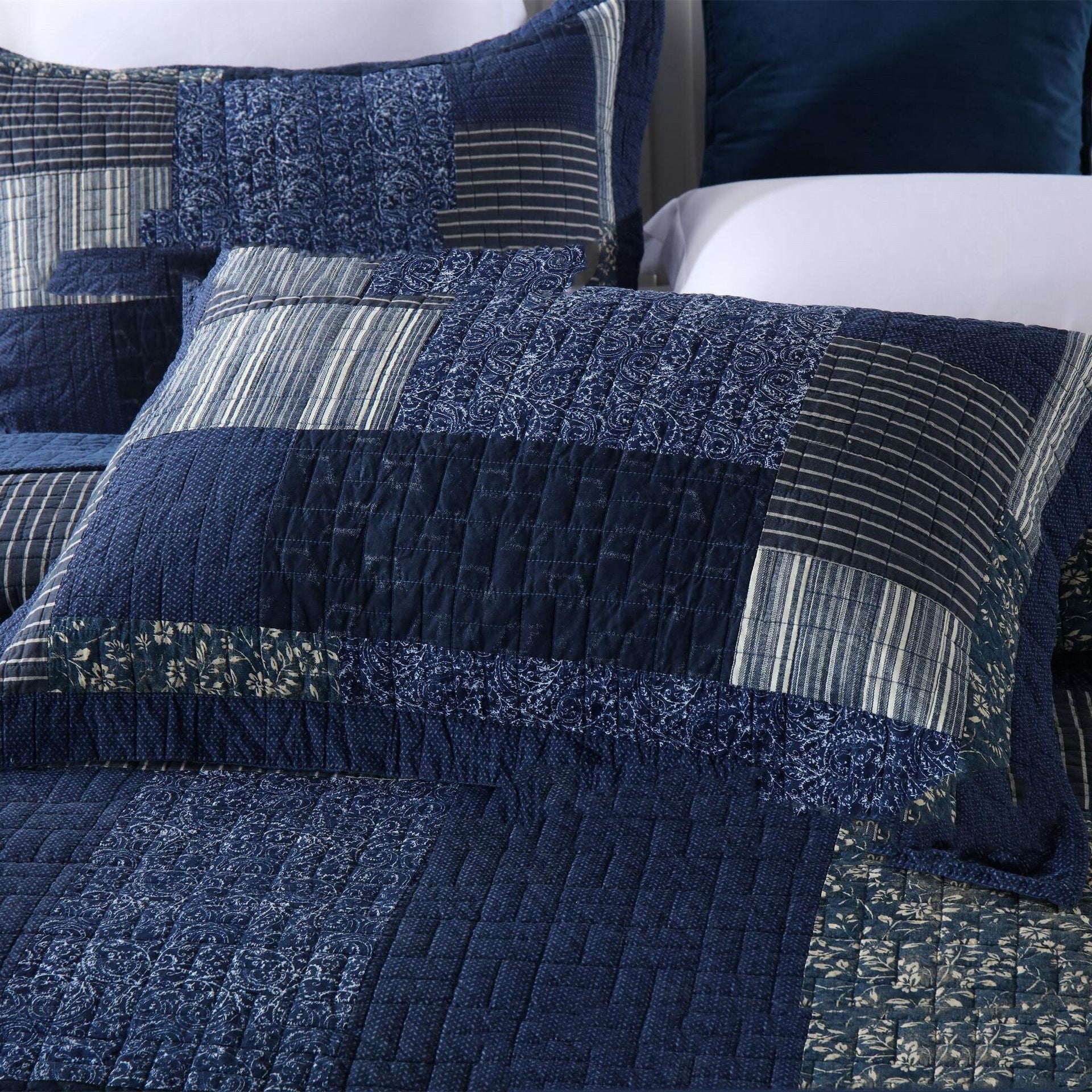 KTX-063507 Pure Cotton Plant and Flower Pattern Summer Duvet Set - 3-Piece Bedding Ensemble 230x250cm/250x270cm