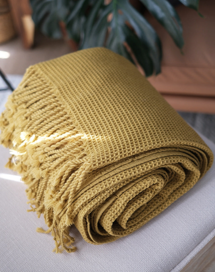 KTX-063955 Dark Gray Acrylic Blanket 150x220CM for Sofa and Home Decoration