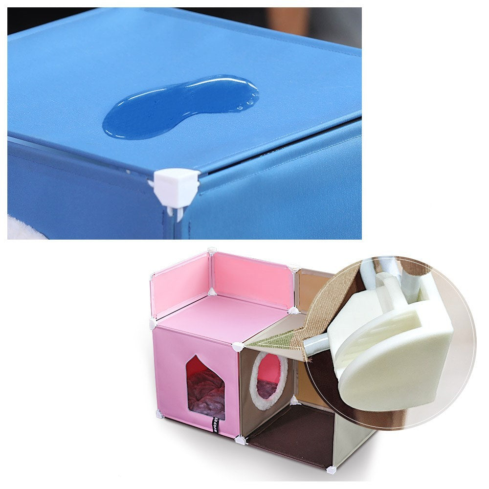 KTX-064467 Enclosed Winter Cat Shelter with Double Deck Design for Year-Round Comfort