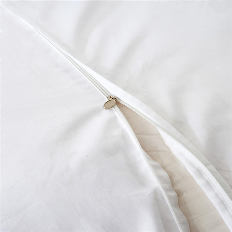 KTX-065107 Pure White Brushed Cloth Four-Piece Bedding Quilt Cover Set