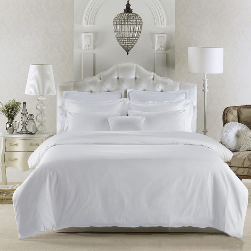 KTX-065107 Pure White Brushed Cloth Four-Piece Bedding Quilt Cover Set