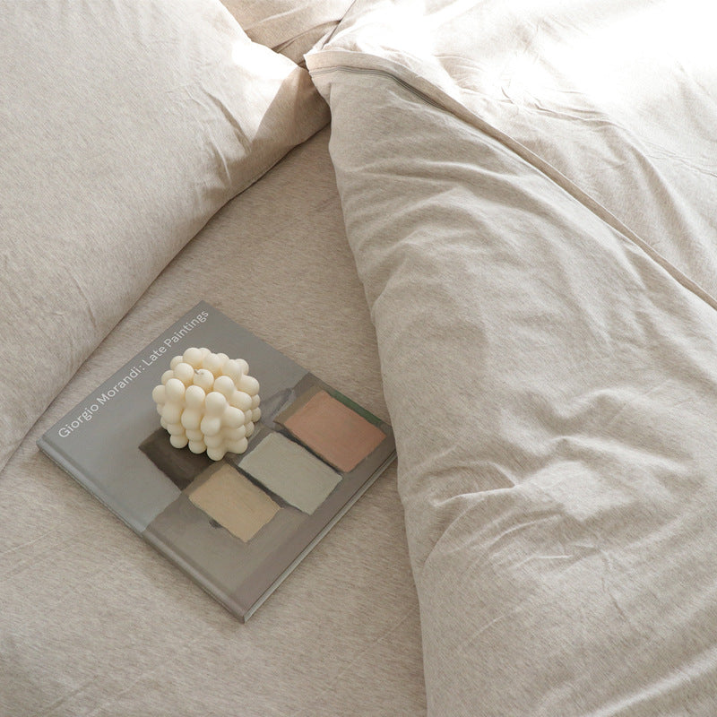 KTX-065171 Four-Piece Super Soft Cotton Knitted Bedding Set, Eco-Friendly and Skin-Friendly for 1.5m Beds