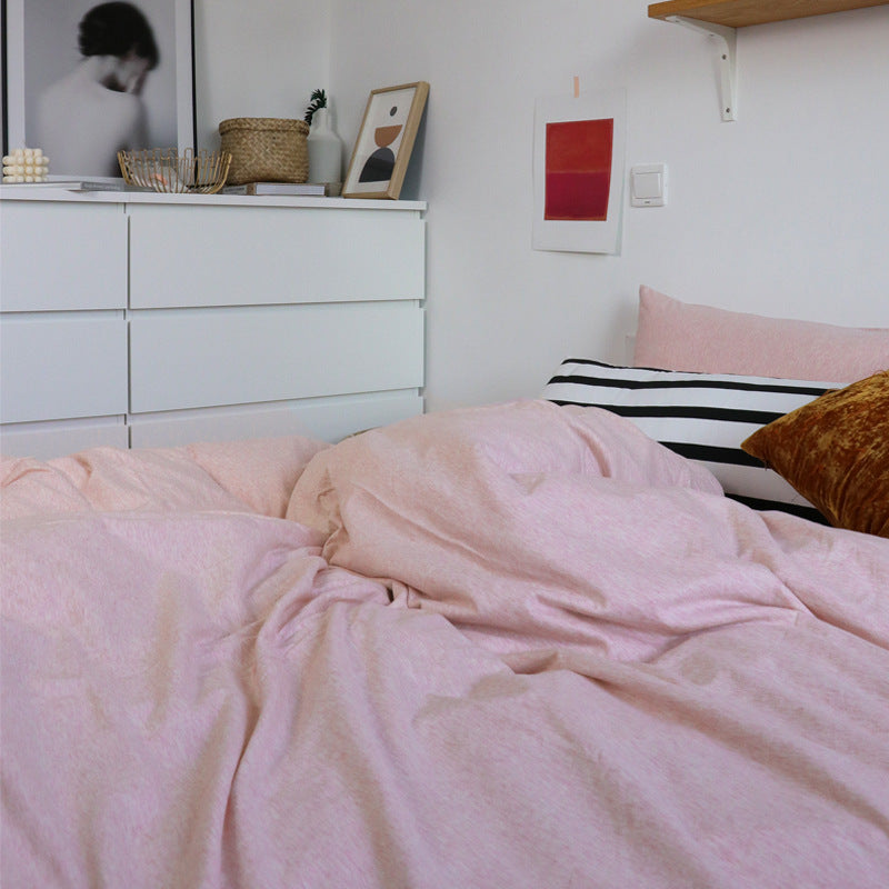 KTX-065171 Four-Piece Super Soft Cotton Knitted Bedding Set, Eco-Friendly and Skin-Friendly for 1.5m Beds