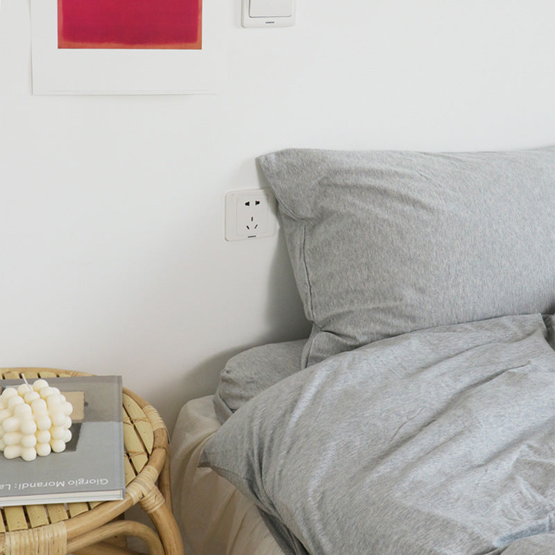 KTX-065171 Four-Piece Super Soft Cotton Knitted Bedding Set, Eco-Friendly and Skin-Friendly for 1.5m Beds