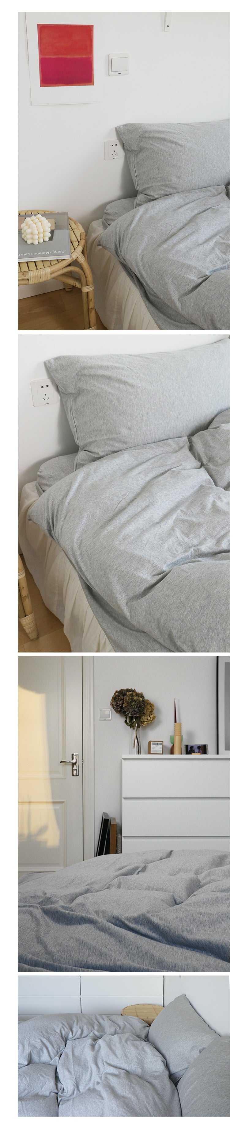 KTX-065171 Four-Piece Super Soft Cotton Knitted Bedding Set, Eco-Friendly and Skin-Friendly for 1.5m Beds