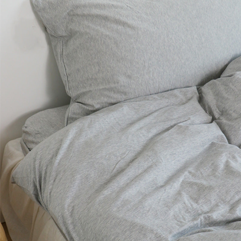 KTX-065171 Four-Piece Super Soft Cotton Knitted Bedding Set, Eco-Friendly and Skin-Friendly for 1.5m Beds