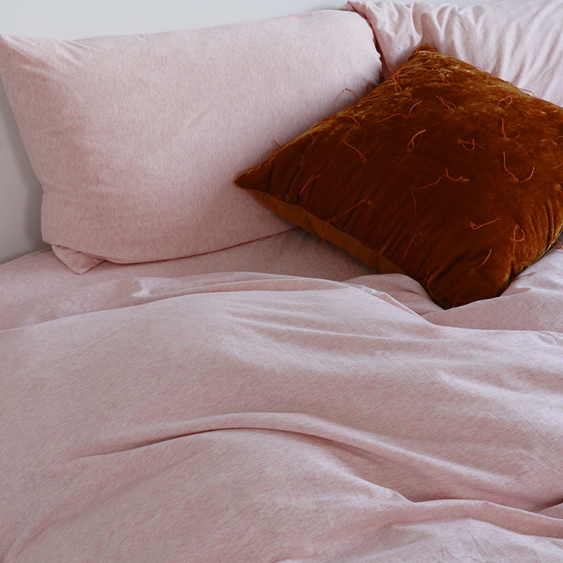 KTX-065171 Four-Piece Super Soft Cotton Knitted Bedding Set, Eco-Friendly and Skin-Friendly for 1.5m Beds