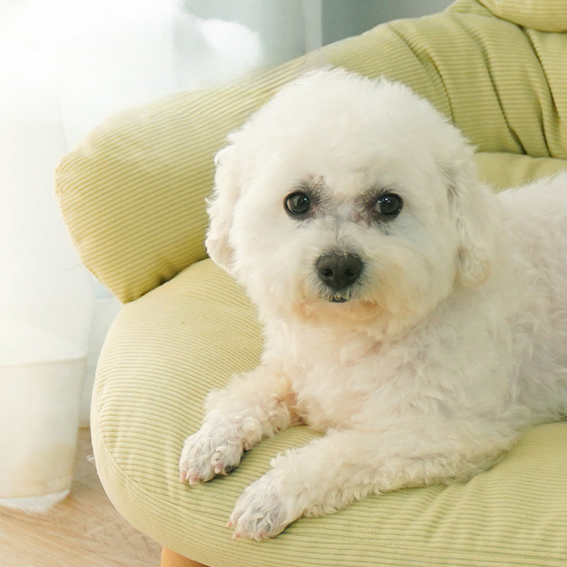 KTX-065619 Elevated Solid Wood Cat Bed with Thickened Design for Ultimate Comfort