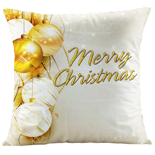 KTX-066387 Digital Printed Christmas Pillowcase - Super Soft Short Plush Cushion Cover, 45x45cm, PP Cotton Filling