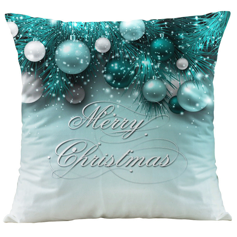 KTX-066387 Digital Printed Christmas Pillowcase - Super Soft Short Plush Cushion Cover, 45x45cm, PP Cotton Filling