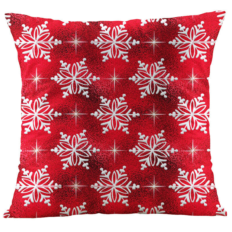 KTX-066387 Digital Printed Christmas Pillowcase - Super Soft Short Plush Cushion Cover, 45x45cm, PP Cotton Filling