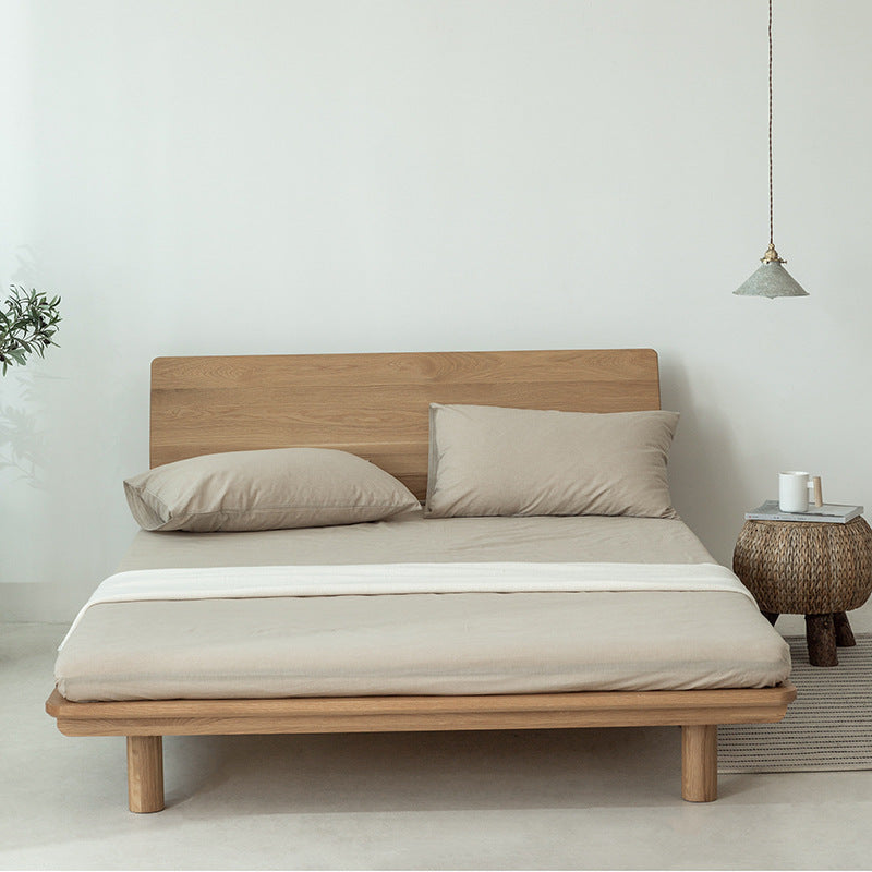 KTX-067475 Washed Cotton Four-Piece Bedding Set in Japanese Muji Style - Solid Color Options