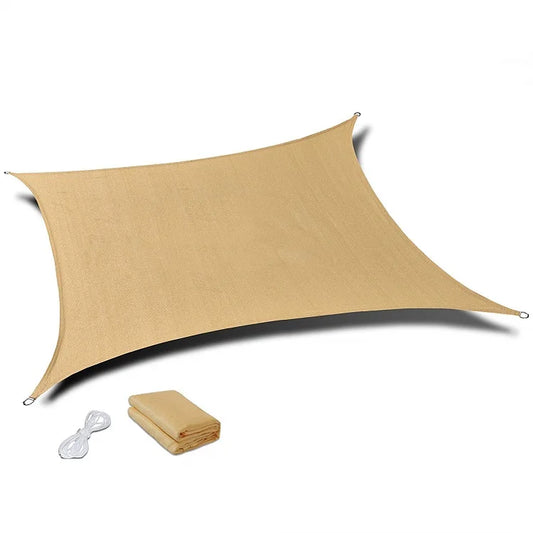 KTX-069139 Square Sand UV Block Sun Shade Sail 12ft x 12ft for Outdoor Patio and Garden